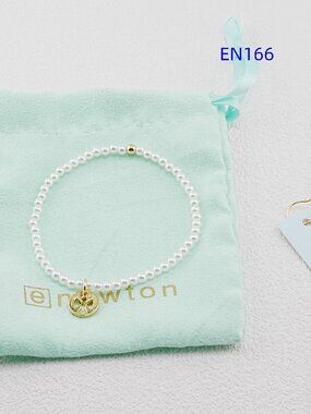 Enewton White Pearl Gold Hollow Cross Bracelet